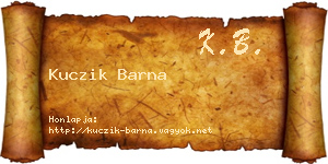 Kuczik Barna névjegykártya