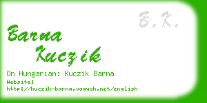 barna kuczik business card